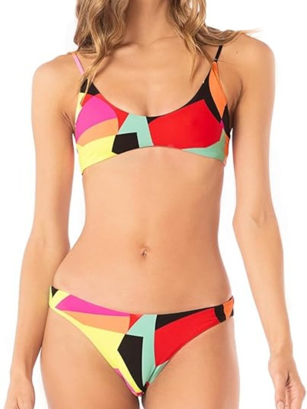 NWT Maaji Rubik Cube Liberties Reversible Bralette Bikini Top and Hipster Bikini